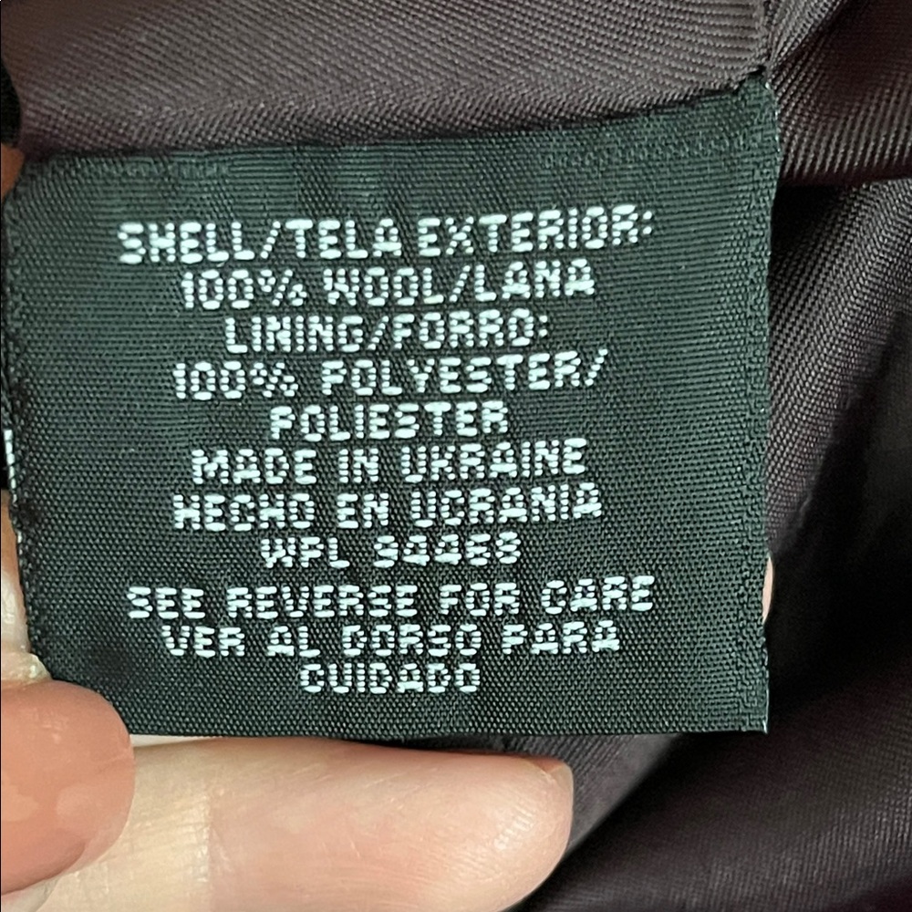 Chic Women's Double-Breasted Wool Coat - Deep Purple - Picture 11 of 11